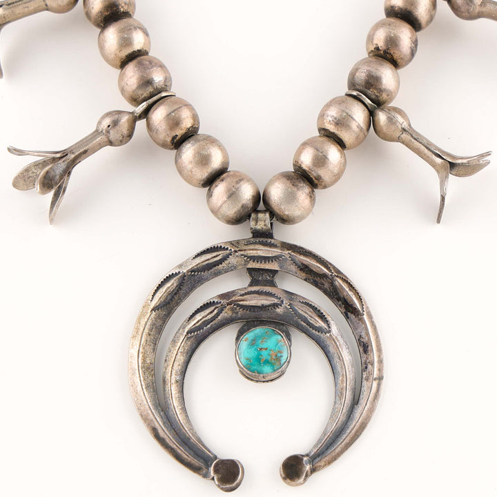 1930s Turquoise Squash Blossom Necklace