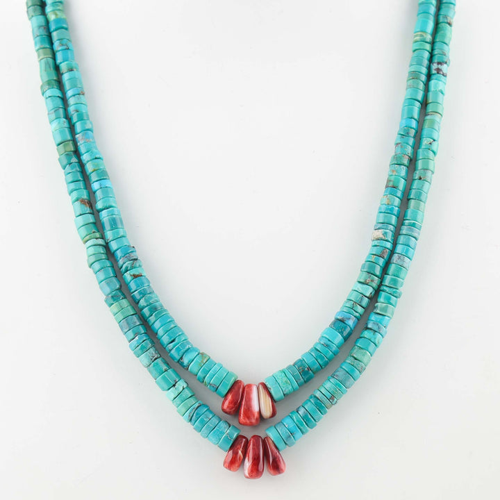 1980s Turquoise Heishi Necklace