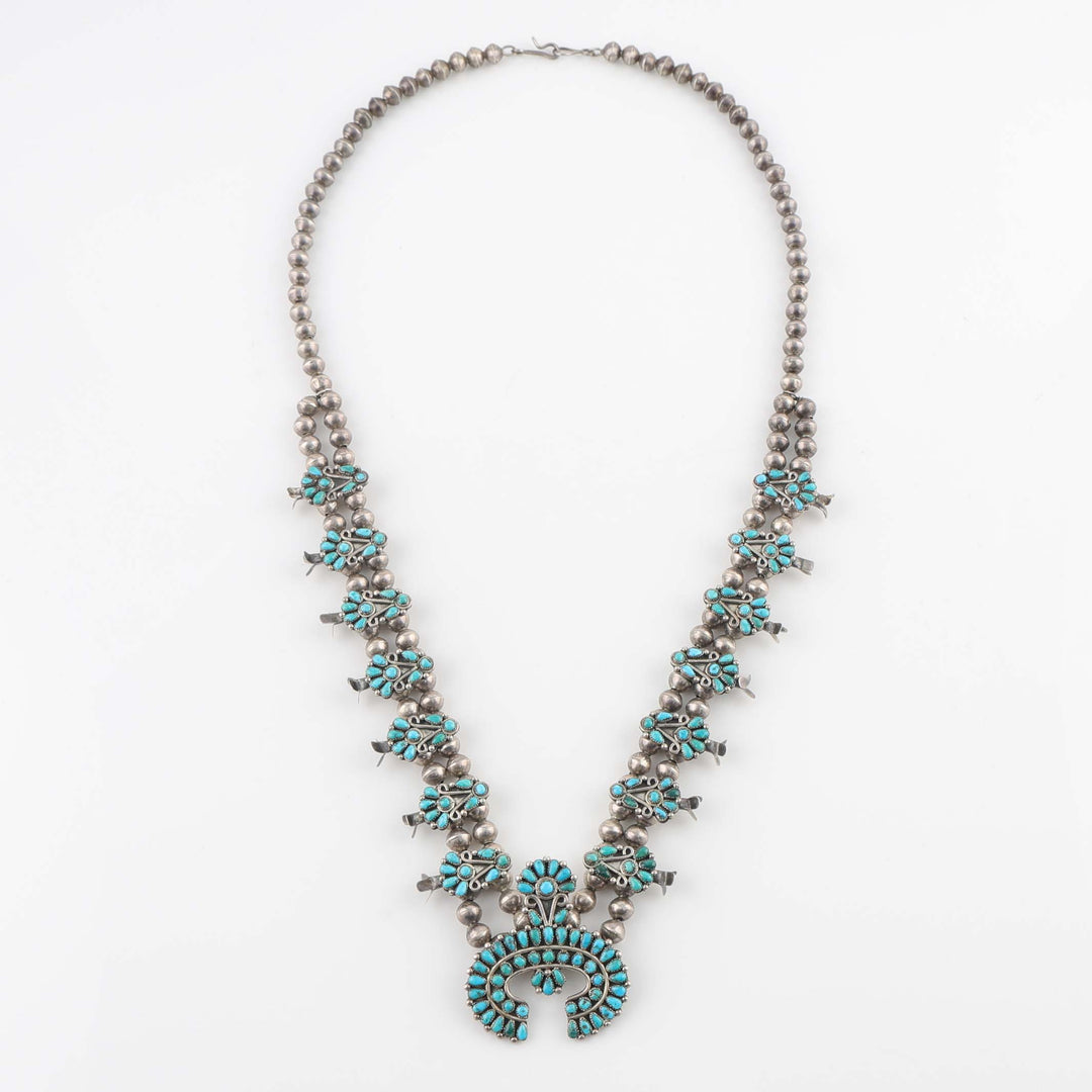 1940s Turquoise Squash Blossom