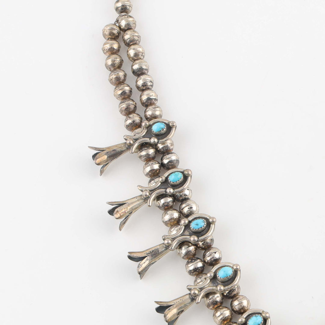 1970s Navajo Turquoise Squash Blossom