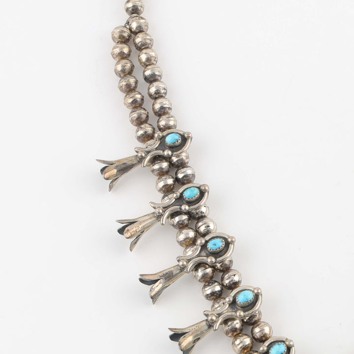 1970s Navajo Turquoise Squash Blossom