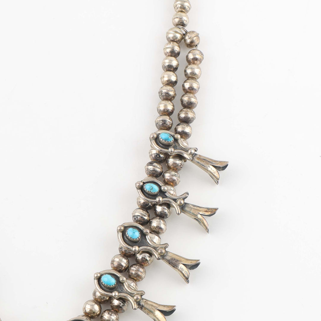 1970s Navajo Turquoise Squash Blossom
