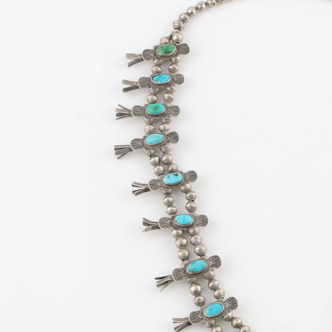 1930s Turquoise Box-Bow Squash Blossom