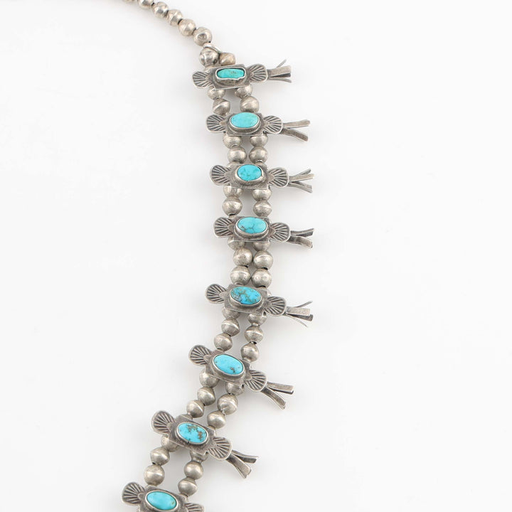 1930s Turquoise Box-Bow Squash Blossom