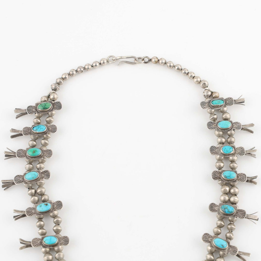 1930s Turquoise Box-Bow Squash Blossom