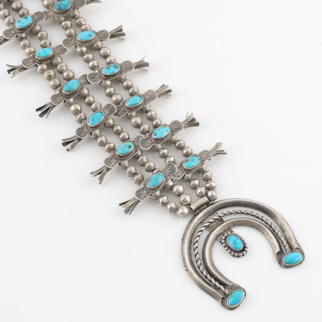 1930s Turquoise Box-Bow Squash Blossom