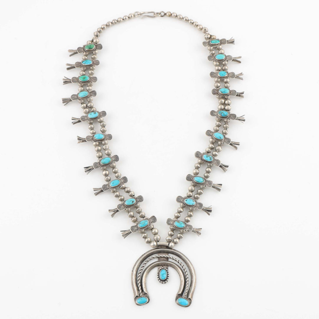 1930s Turquoise Box-Bow Squash Blossom