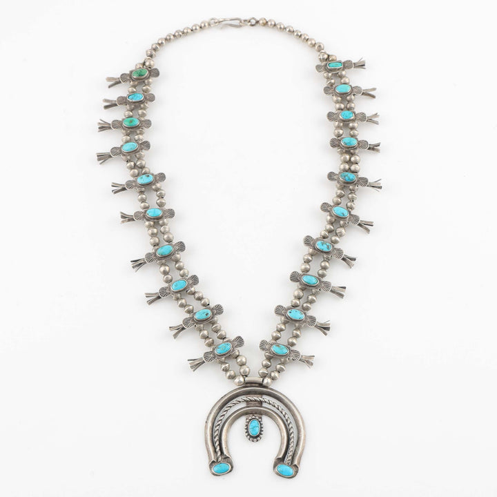 1930s Turquoise Box-Bow Squash Blossom
