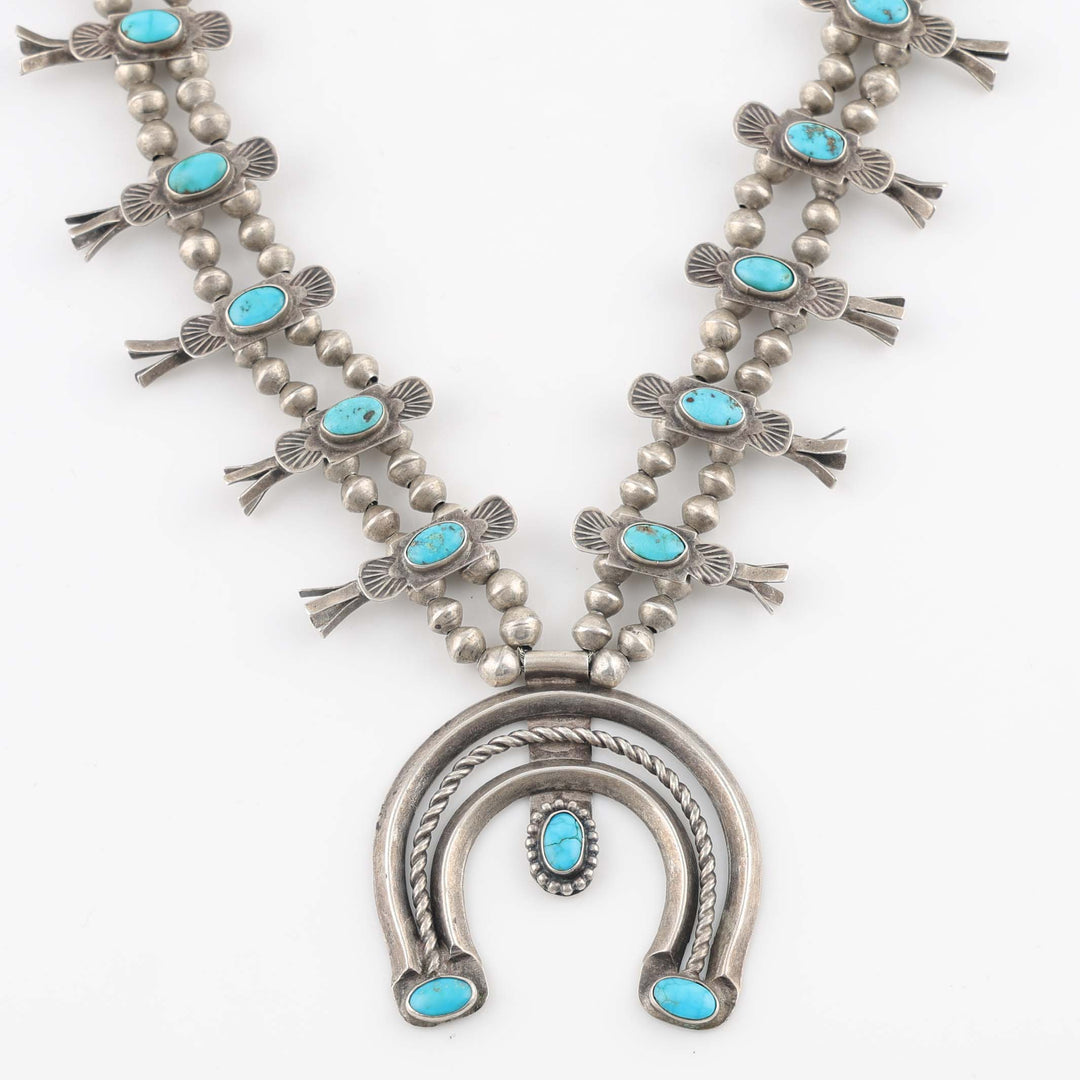 1930s Turquoise Box-Bow Squash Blossom