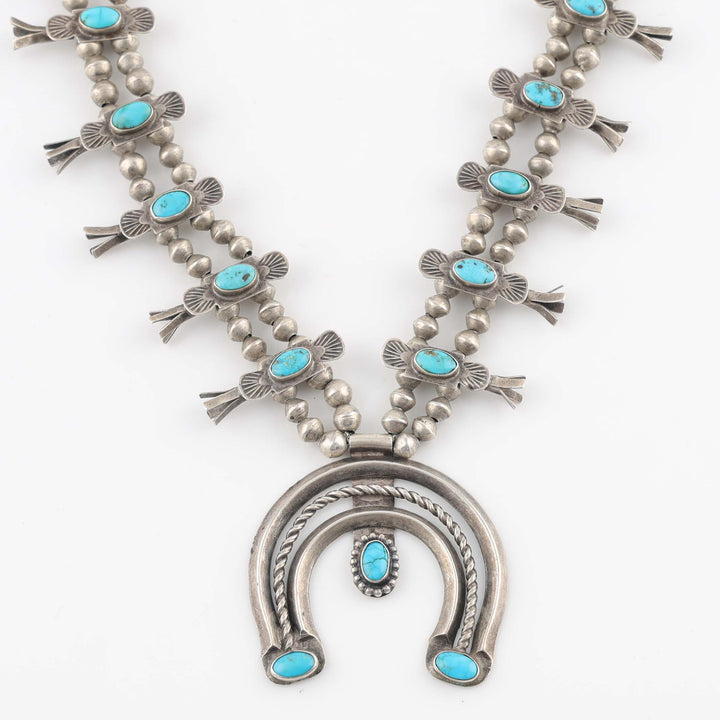 1930s Turquoise Box-Bow Squash Blossom