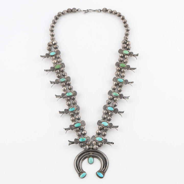 1930s Turquoise Box-Bow Squash Blossom