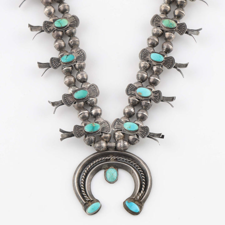 1930s Turquoise Box-Bow Squash Blossom