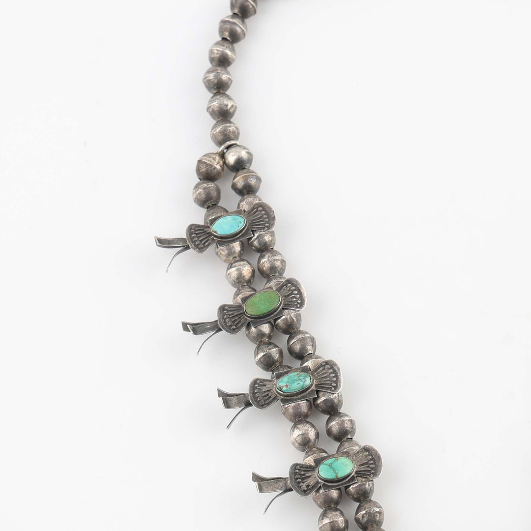 1930s Turquoise Box-Bow Squash Blossom