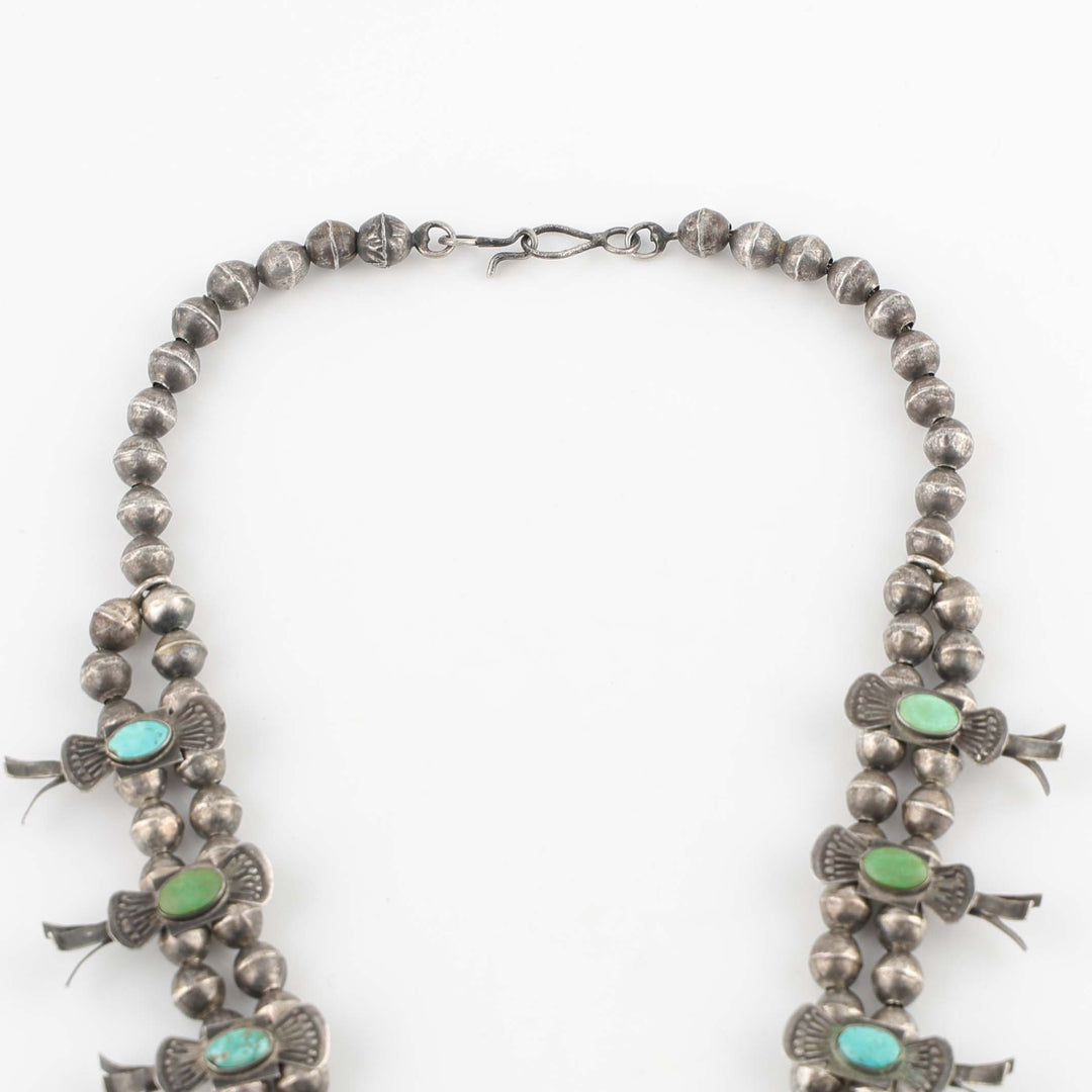 1930s Turquoise Box-Bow Squash Blossom