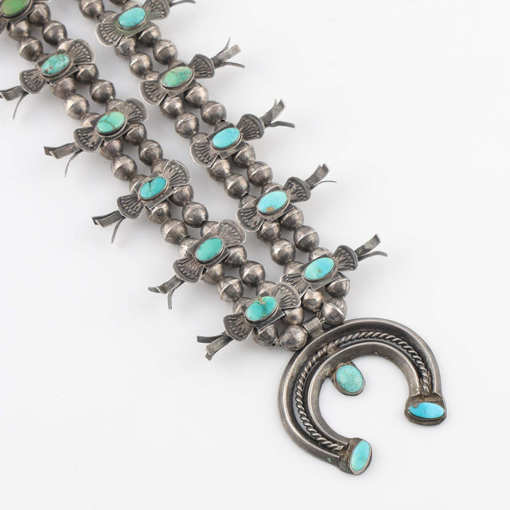 1930s Turquoise Box-Bow Squash Blossom