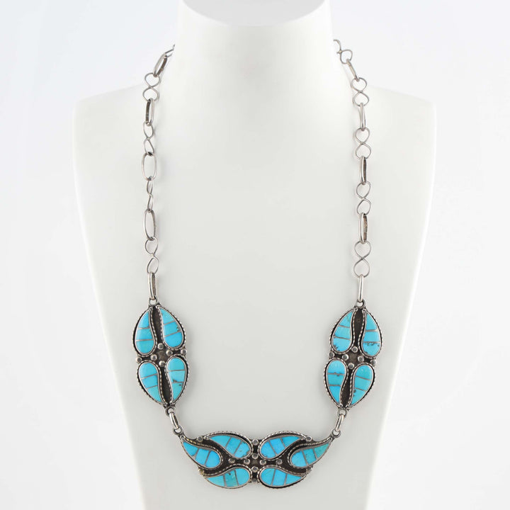 1960s Zuni Turquoise Inlay Necklace