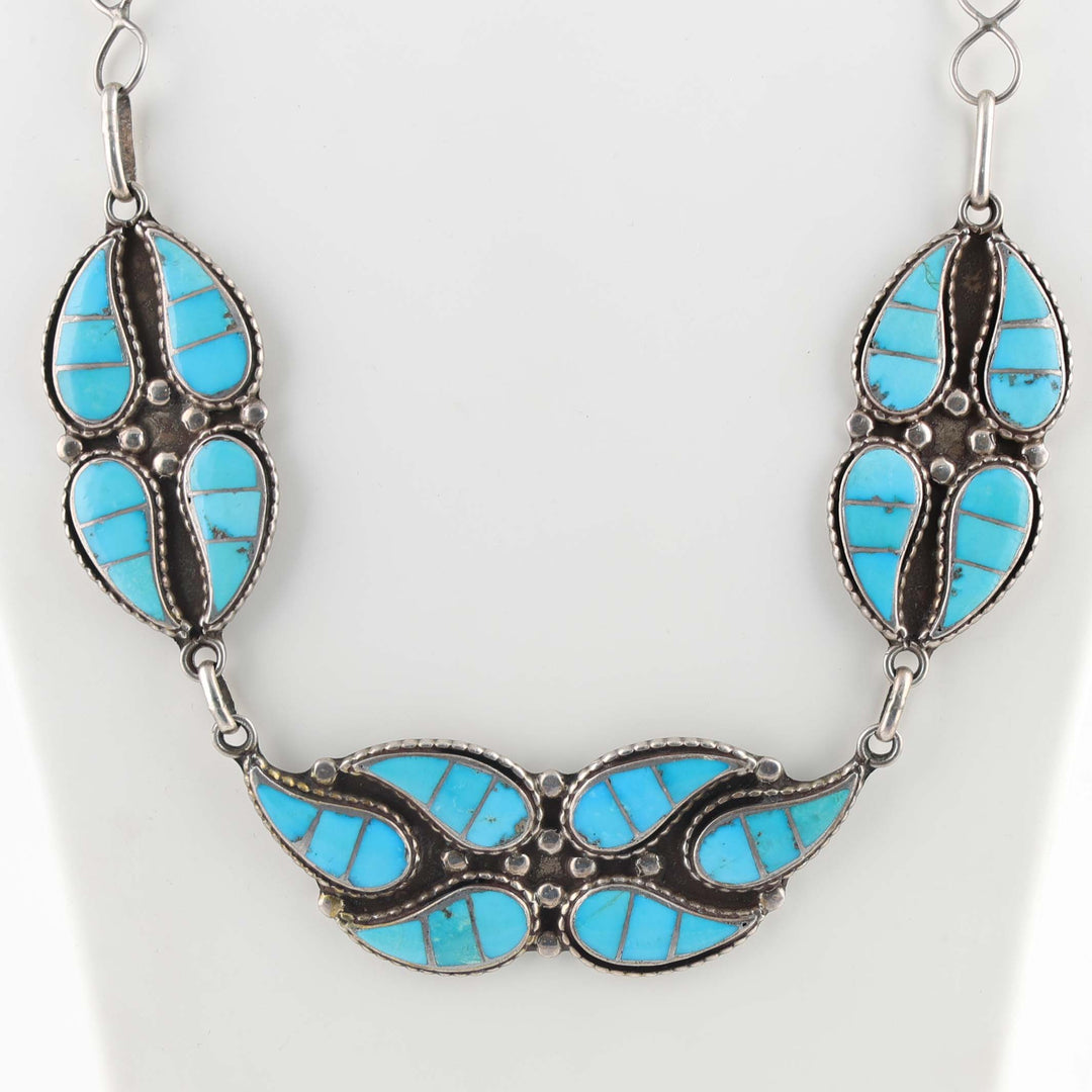 1960s Zuni Turquoise Inlay Necklace
