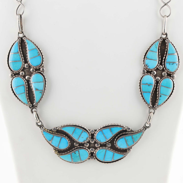 1960s Zuni Turquoise Inlay Necklace