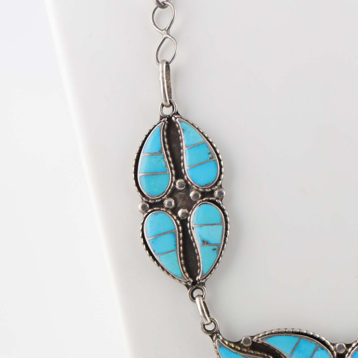 1960s Zuni Turquoise Inlay Necklace