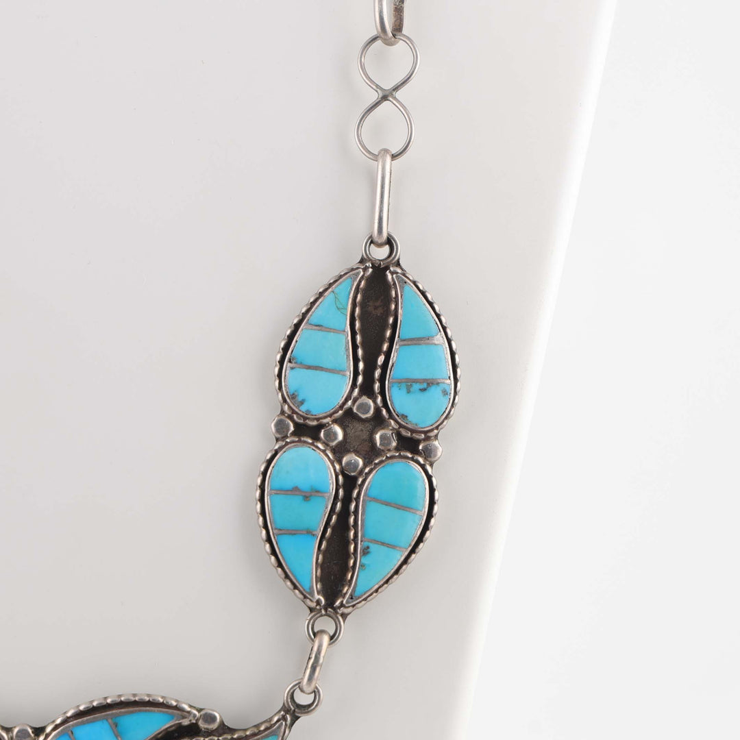 1960s Zuni Turquoise Inlay Necklace