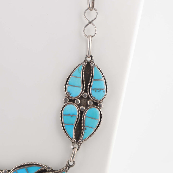 1960s Zuni Turquoise Inlay Necklace