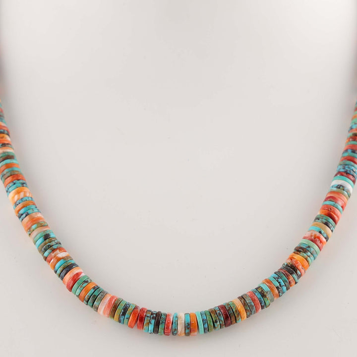 Turquoise and Spiny Oyster Shell Bead Necklace