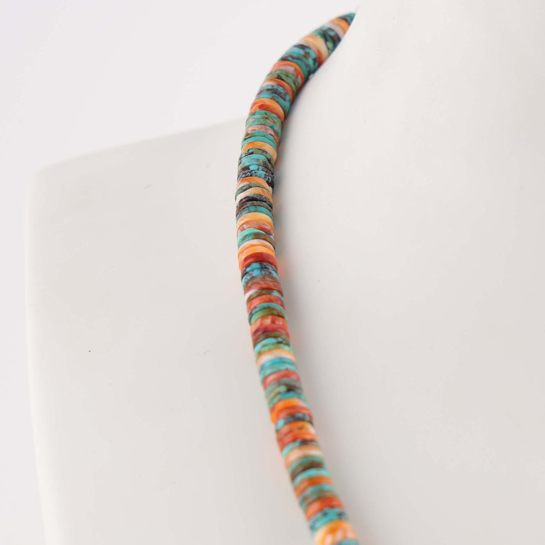 Turquoise and Spiny Oyster Shell Bead Necklace
