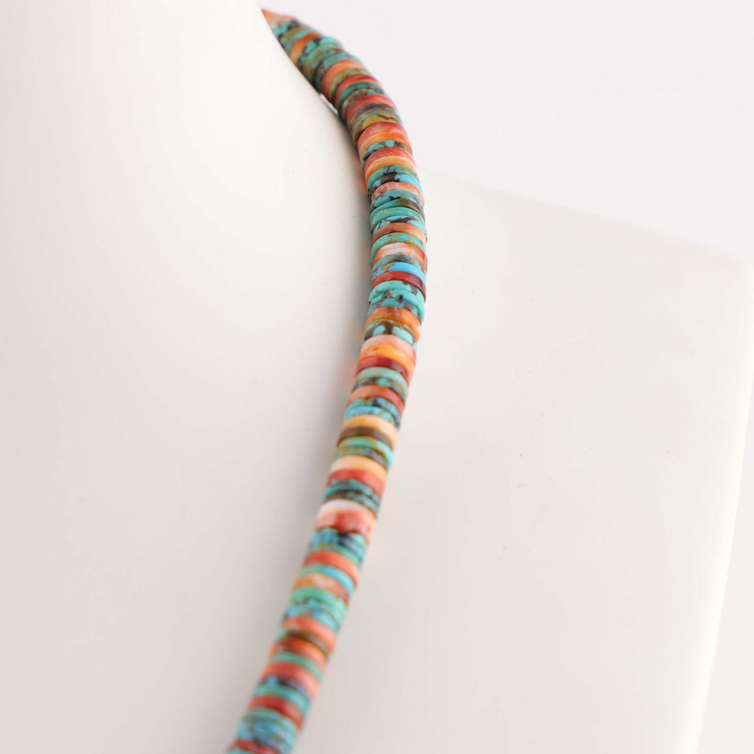 Turquoise and Spiny Oyster Shell Bead Necklace