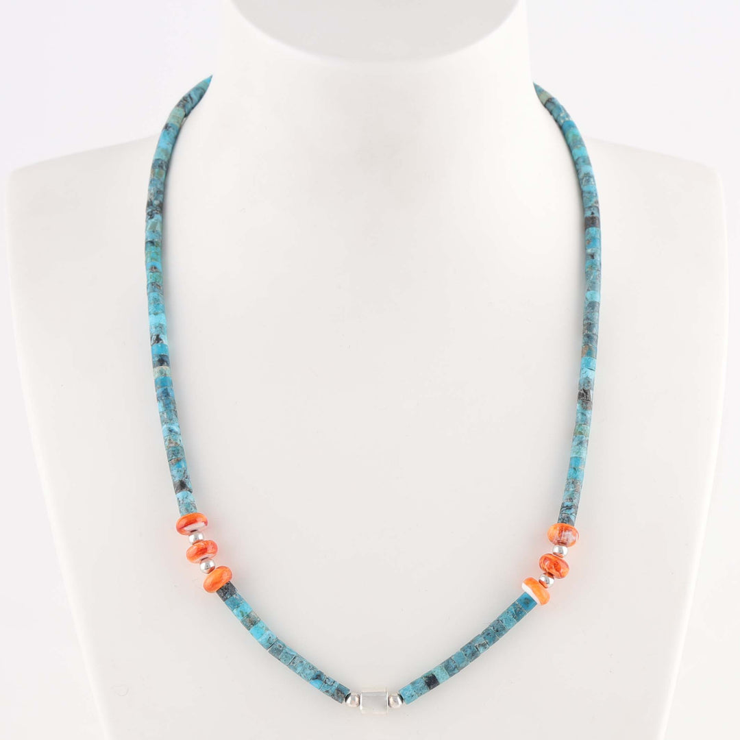 Turquoise and Spiny Oyster Necklace