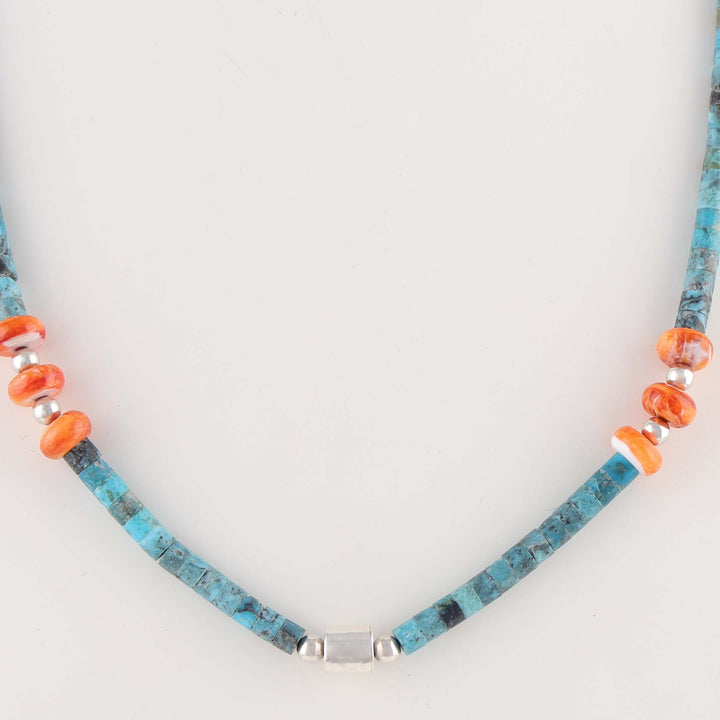 Turquoise and Spiny Oyster Necklace