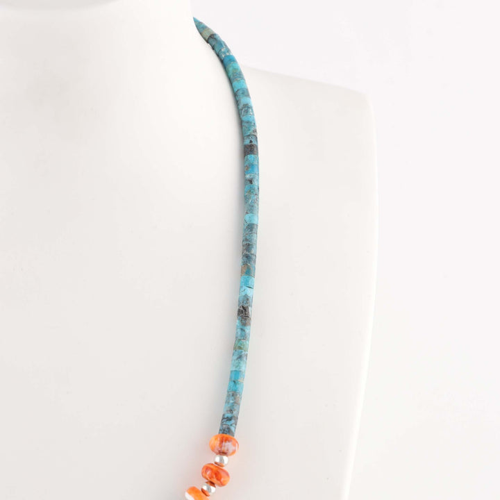 Turquoise and Spiny Oyster Necklace