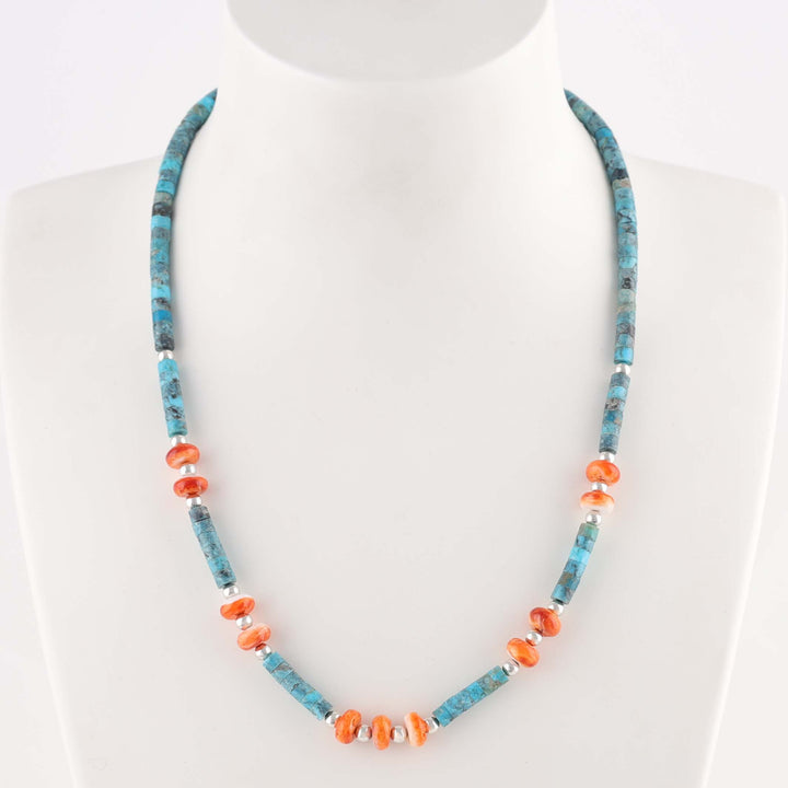 Turquoise and Spiny Oyster Necklace