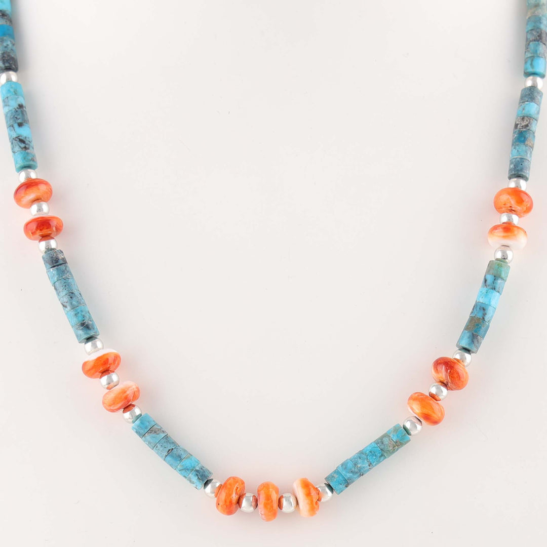 Turquoise and Spiny Oyster Necklace