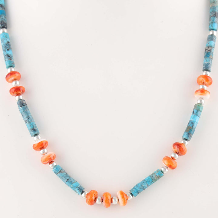 Turquoise and Spiny Oyster Necklace