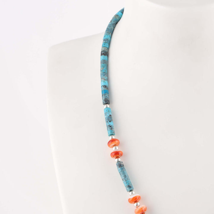 Turquoise and Spiny Oyster Necklace