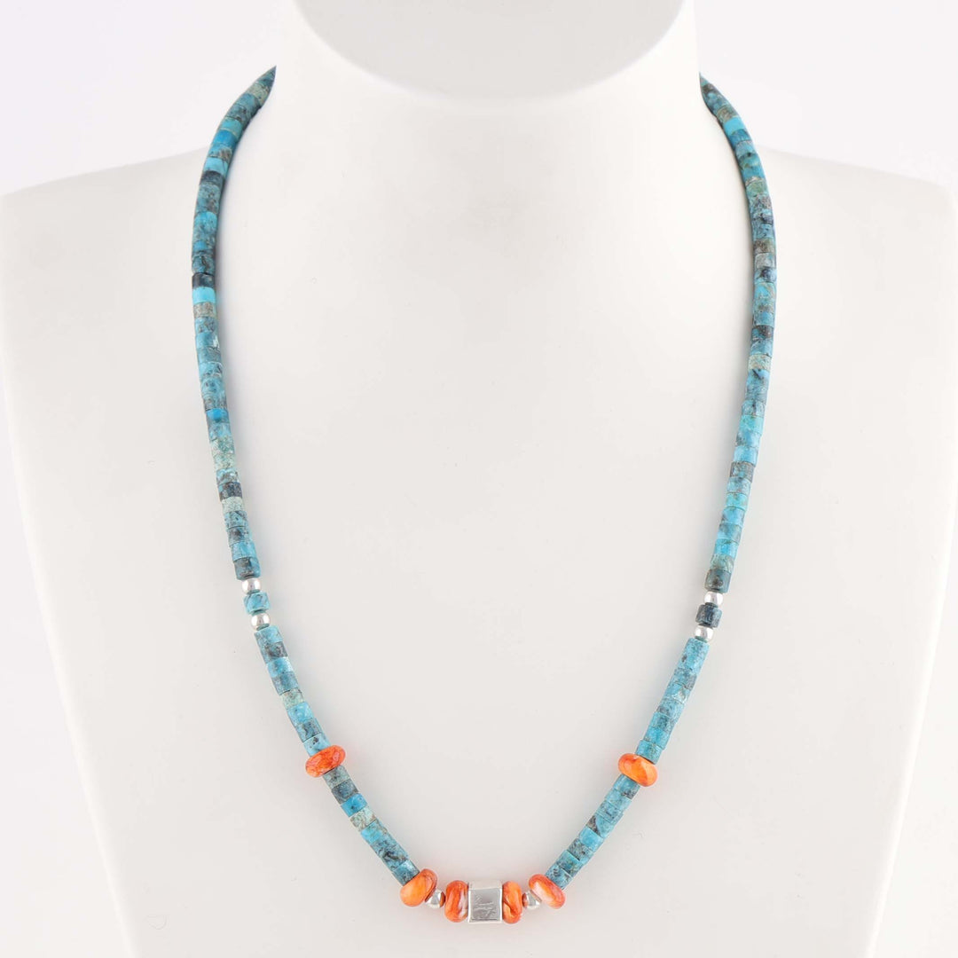 Turquoise and Spiny Oyster Necklace