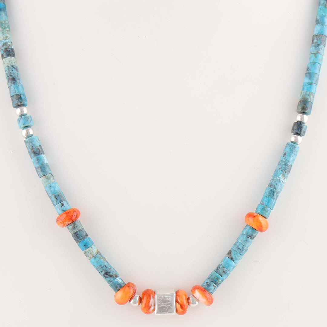 Turquoise and Spiny Oyster Necklace