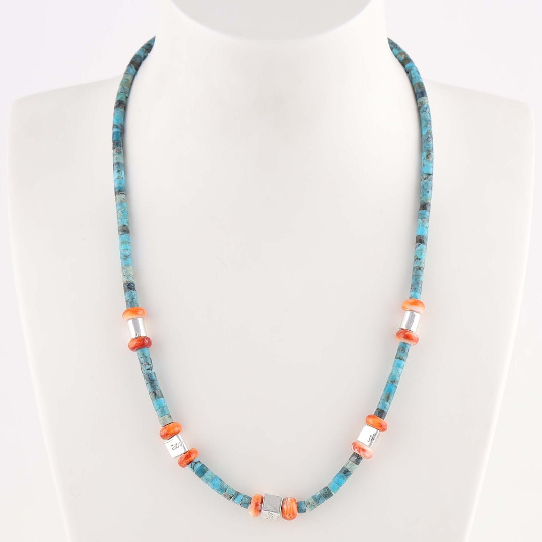 Turquoise and Spiny Oyster Necklace
