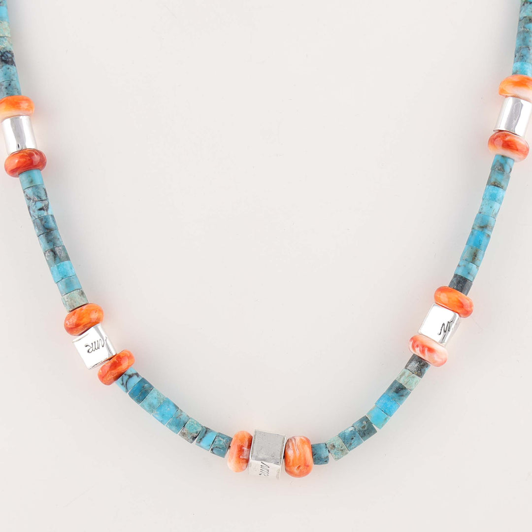 Turquoise and Spiny Oyster Necklace