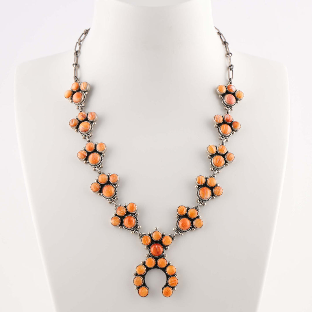 Spiny Oyster Squash Blossom Necklace