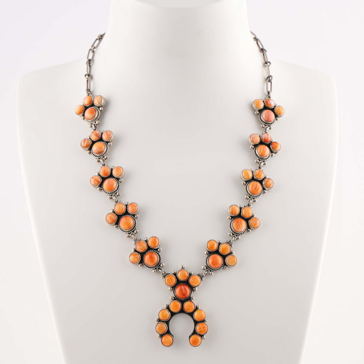 Spiny Oyster Squash Blossom Necklace