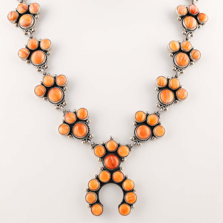Spiny Oyster Squash Blossom Necklace