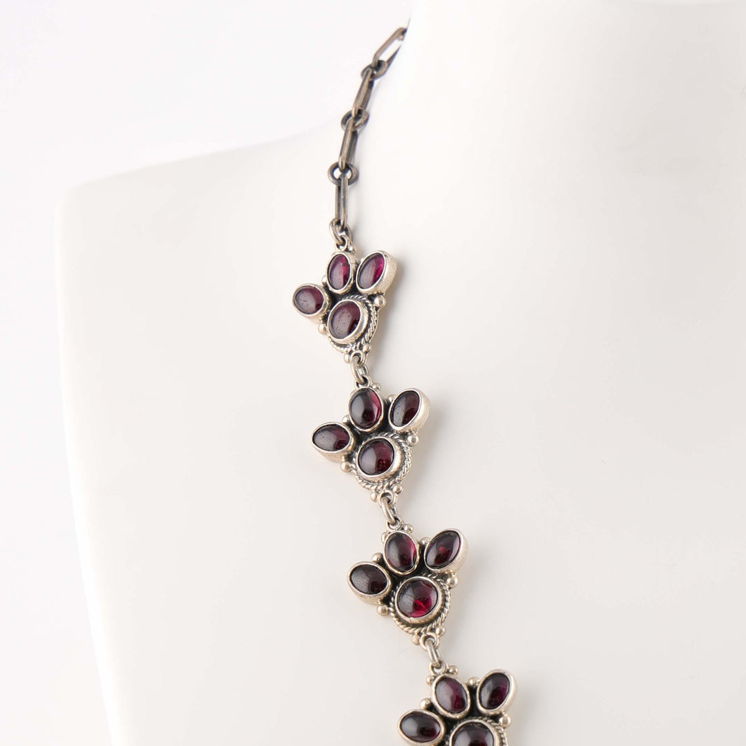 Garnet Squash Blossom Necklace
