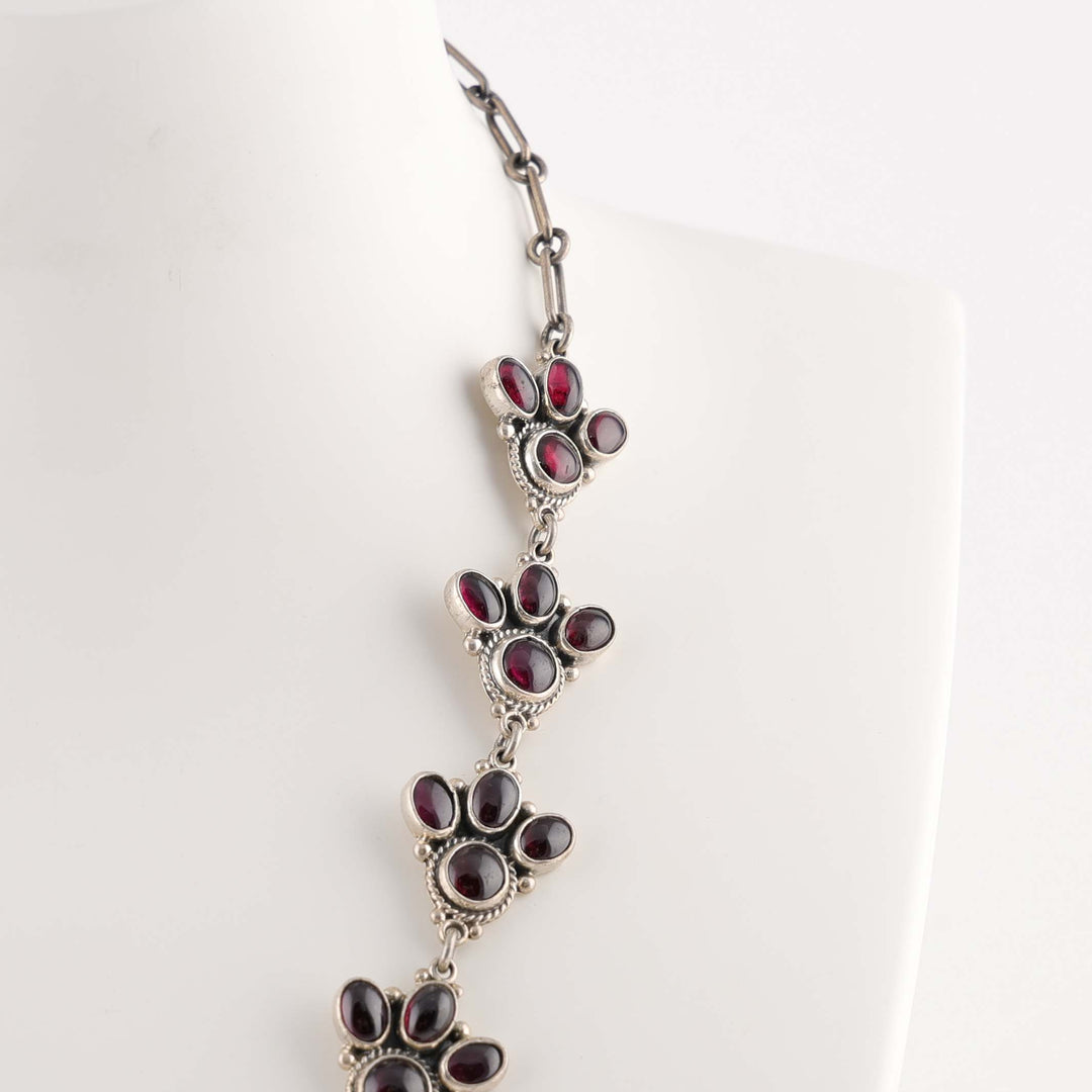 Garnet Squash Blossom Necklace