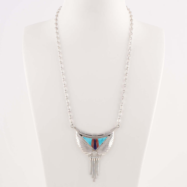 1980s Navajo Inlaid Pendant on Chain