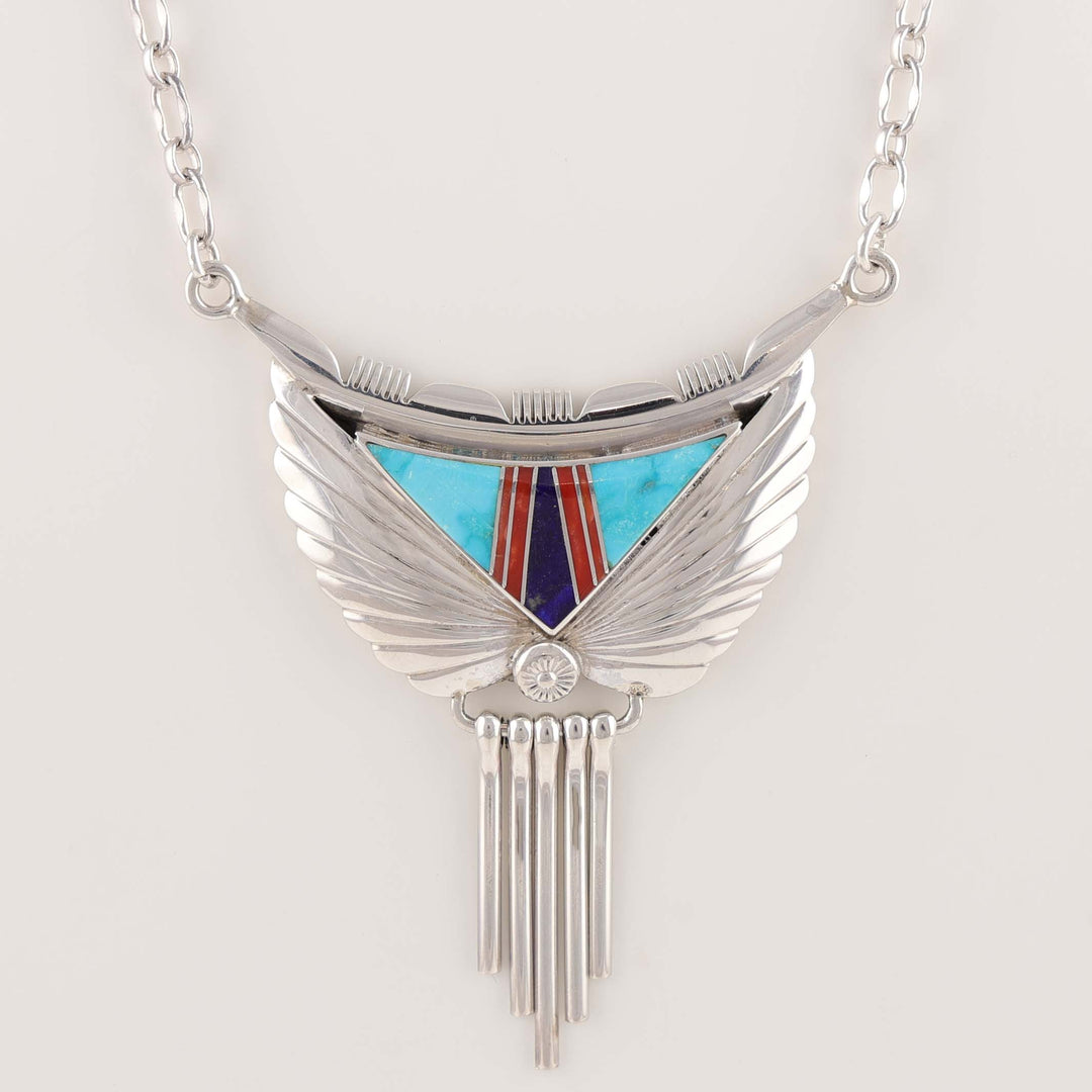 1980s Navajo Inlaid Pendant on Chain
