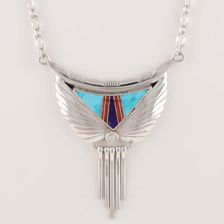 1980s Navajo Inlaid Pendant on Chain