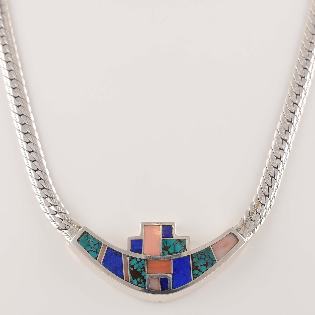 Navajo Inlaid Chain Necklace