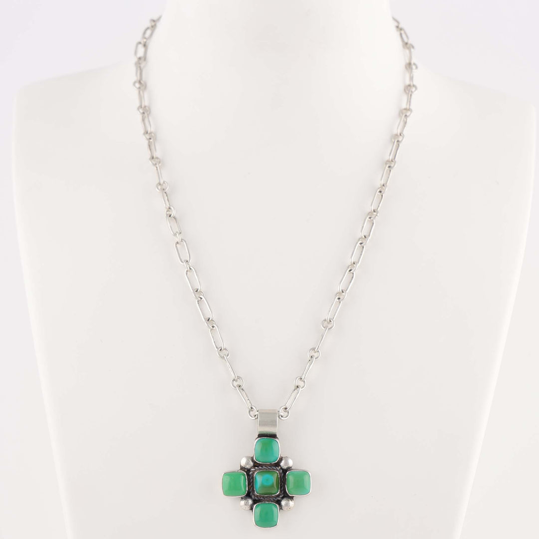 Turquoise Cross Pendant on Chain