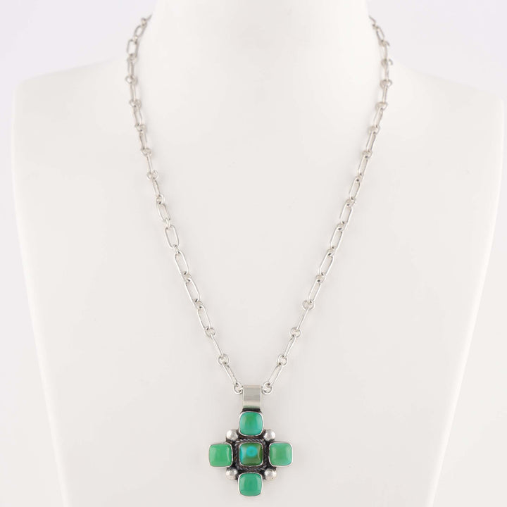 Turquoise Cross Pendant on Chain